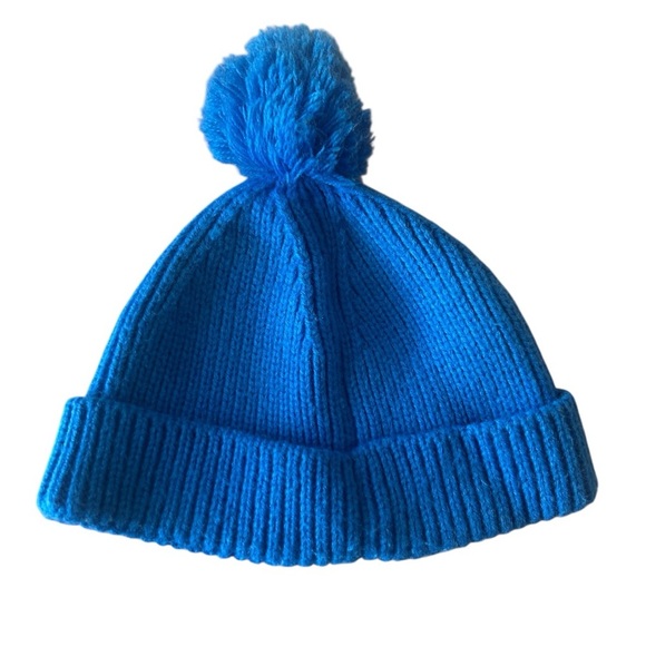 The North Face Kids Blue Pom-Pom Beanie - Picture 2 of 3